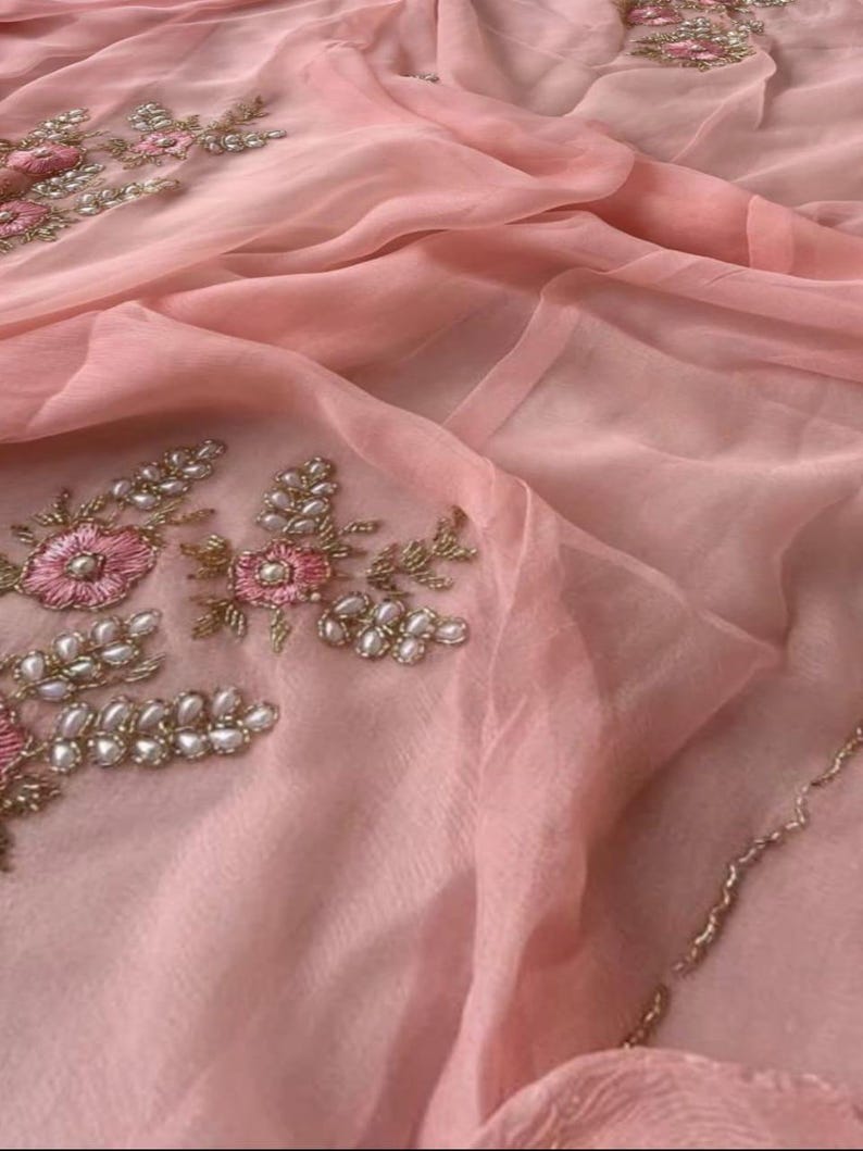 Pearl Thread work Saree