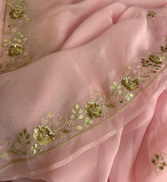 Pink Gotta Bel Saree