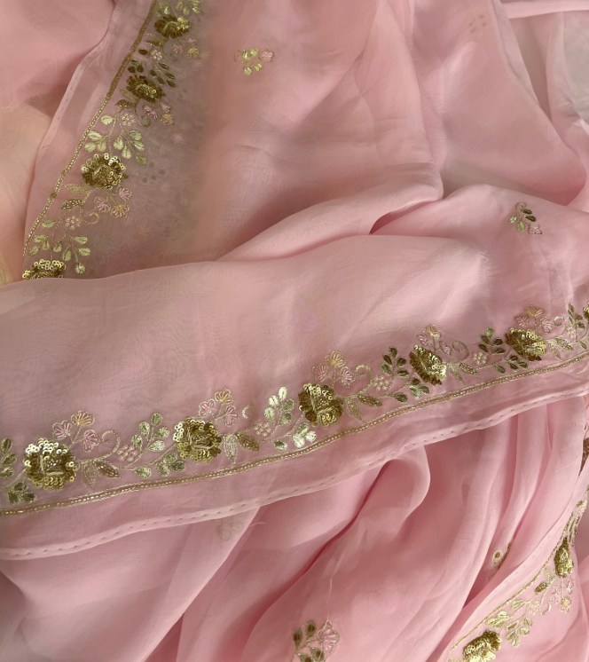Pink Gotta Bel Saree