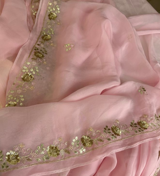Pink Gotta Bel Saree