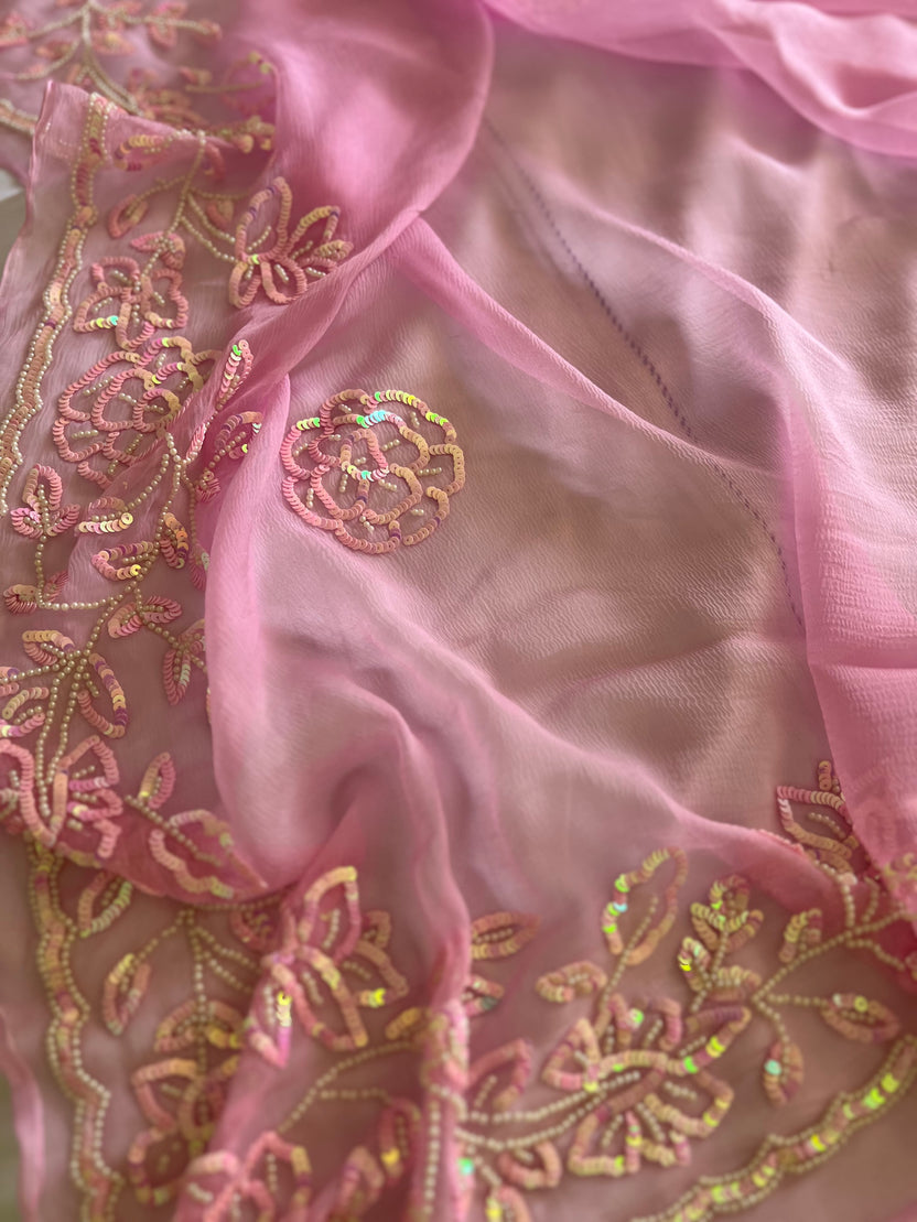 Fiza Sequins Chiffon Saree