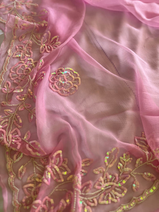 Fiza Sequins Chiffon Saree