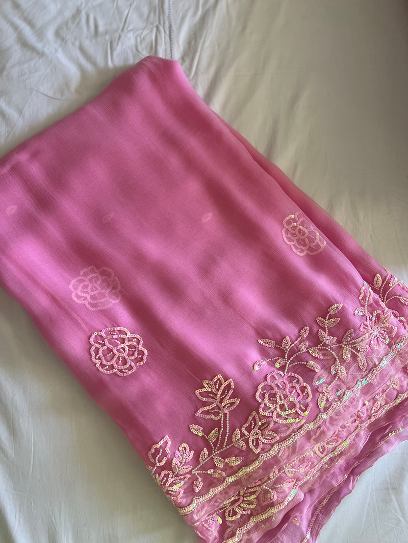 Fiza Sequins Chiffon Saree
