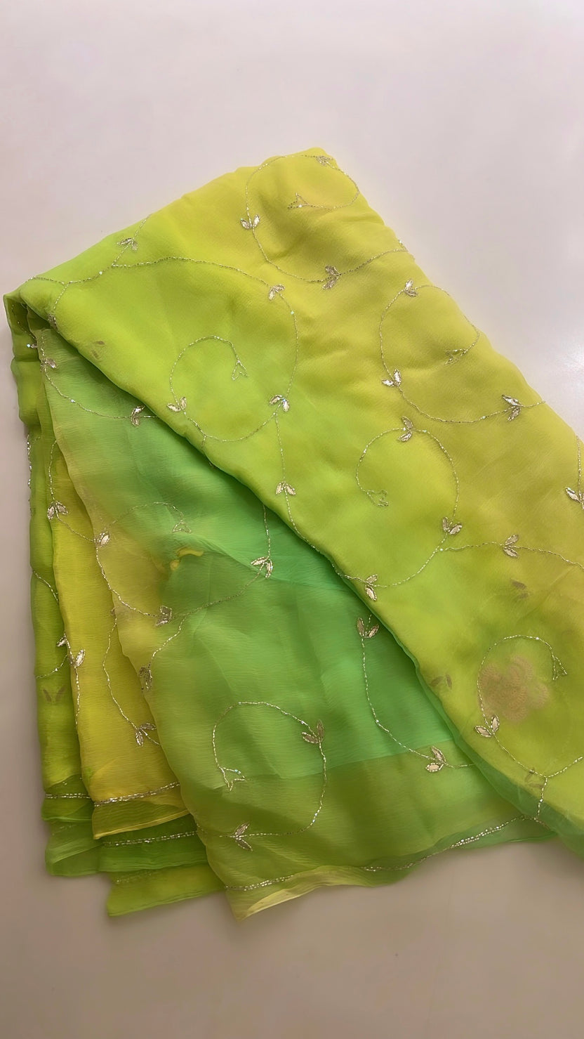 Lemon Chiffon Saree