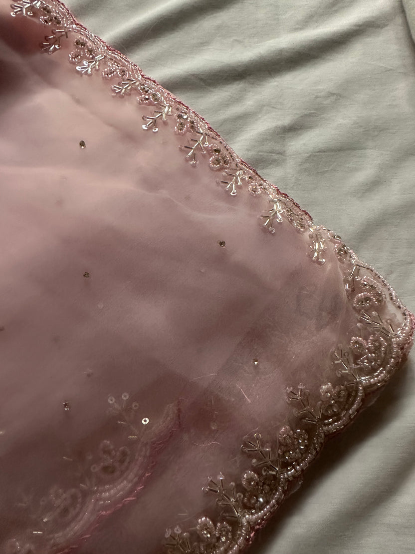 Pink Jhumki Cutdana Saree