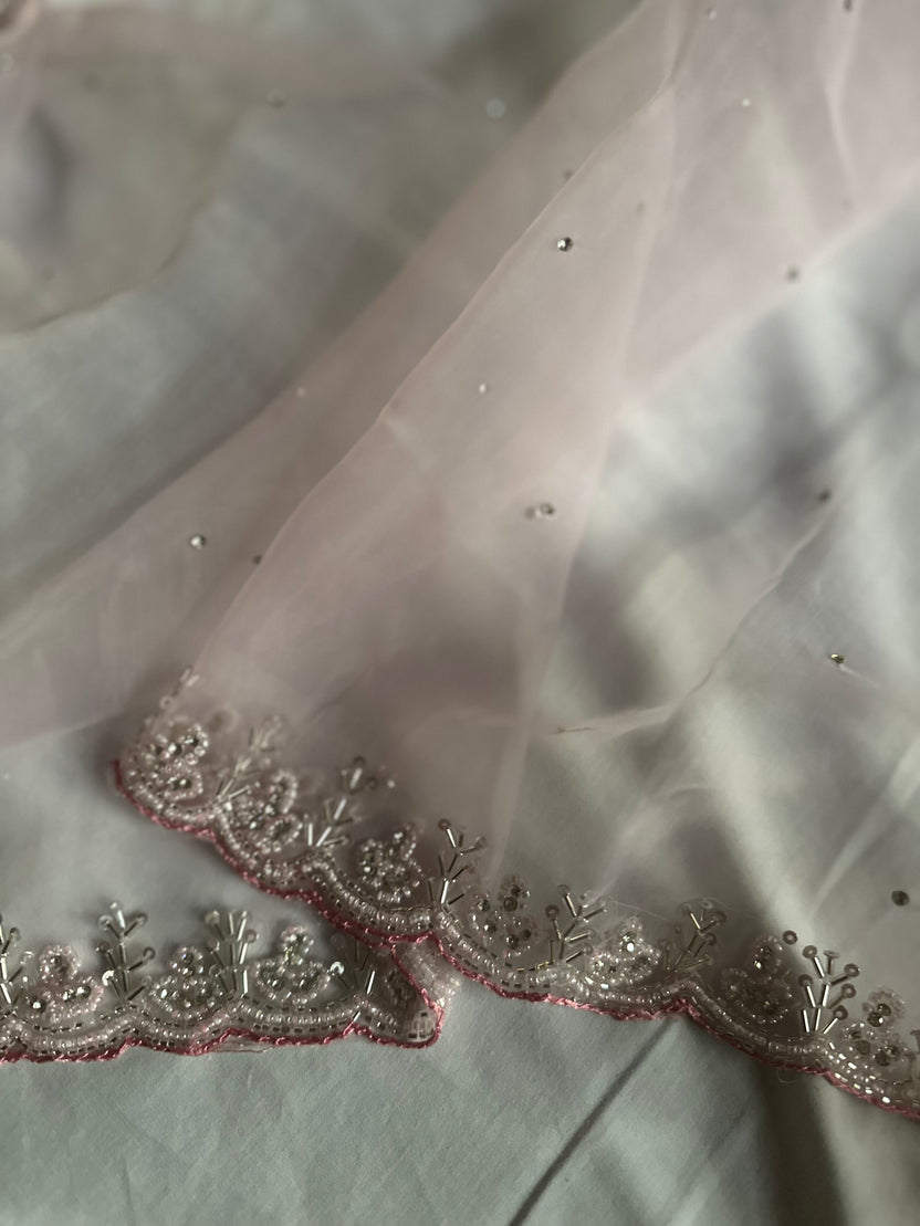 Pink Jhumki Cutdana Saree