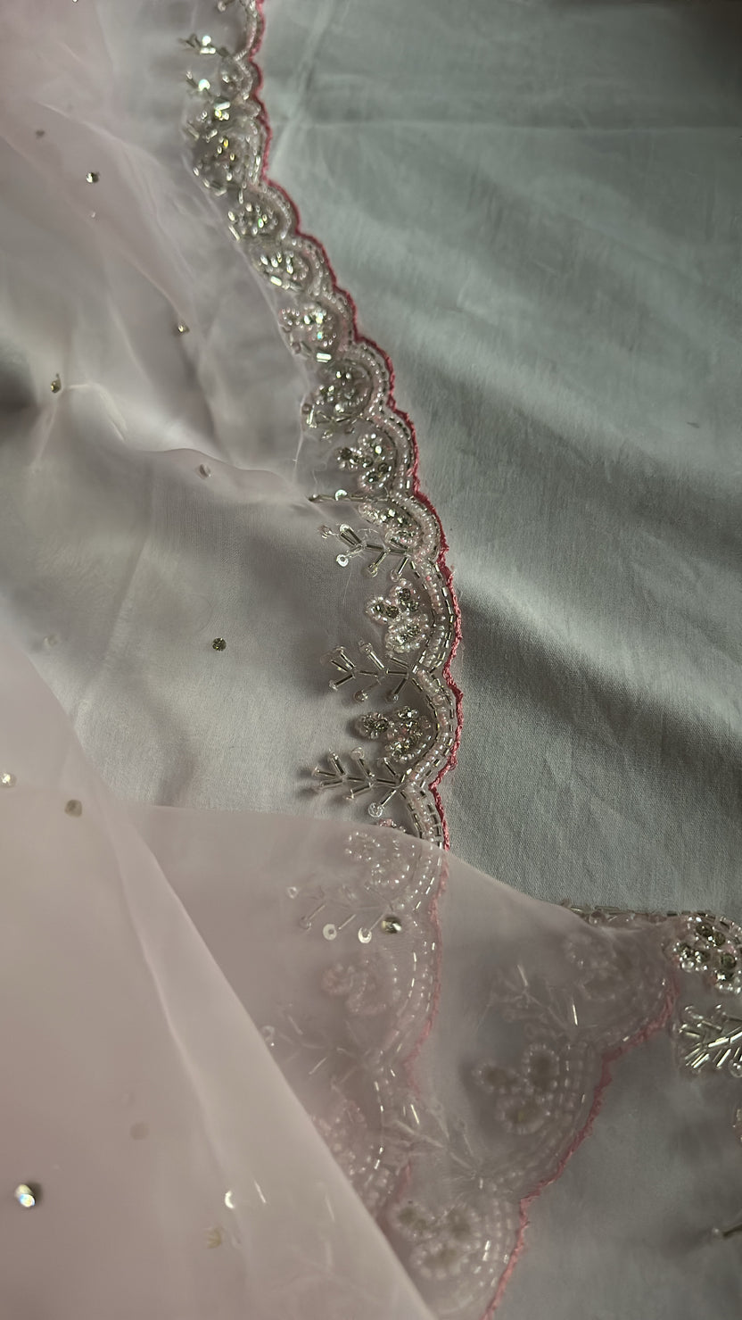 Pink Jhumki Cutdana Saree
